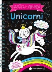 Unicorni. Gratta e colora. Ediz. a colori. Ediz. a spirale. Con matita di legno