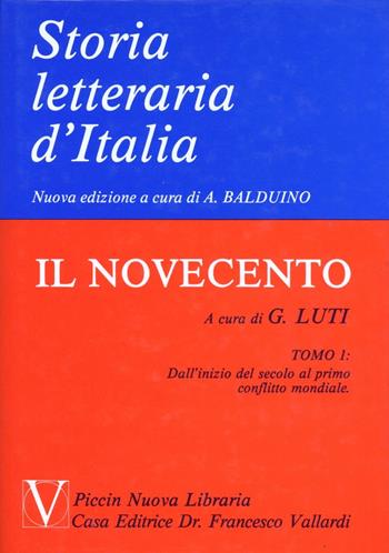 Storia letteraria d'Italia. Vol. 11: Il Novecento: dall'Inizio del secolo al primo conflitto mondiale. - Giorgio Luti - Libro Piccin-Nuova Libraria 1989 | Libraccio.it