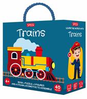 Trains. Q-box. Ediz. a colori. Con 3 figures. Con puzzle. Con steamlocomotive to assemble