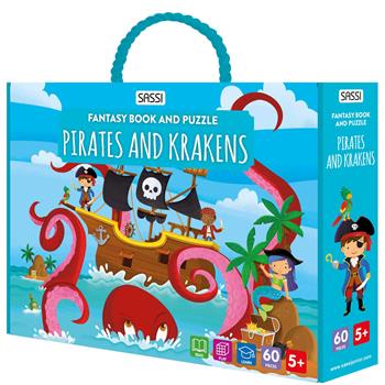 Pirates and krakens. Fantasy book and puzzle. Ediz. a colori. Con puzzle  - Libro Sassi 2024, Sassi junior | Libraccio.it
