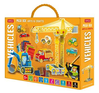 Vehicles. Mega box arts & crafts. Ediz. a colori. Con 3 3D models. Con 4 mini-models. Con 4 scenes  - Libro Sassi 2024, Sassi junior | Libraccio.it