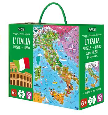 L'Italia. Viaggia, conosci, esplora. Ediz. a colori. Con 22 formine da costruire. Con puzzle di 210 pezzi - Matteo Gaule, Ester Tomè - Libro Sassi 2026, Sassi junior | Libraccio.it