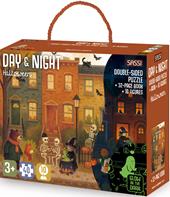 Halloween. Puzzle day & night. Ediz. multilingue. Con puzzle di 40 pezzi. Con 10 sagome dei personaggi
