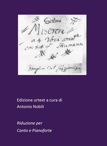 Miserere. Riduzione per canto e pianoforte - Antonio Nobili - Libro Youcanprint 2019 | Libraccio.it
