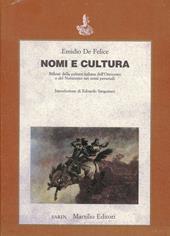 Nomi e cultura. Riflessi della cultura italiana dell'Ottocento e del Novecento nei nomi personali