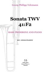 Sonata TWV 41:F2. Bass trombone and piano. Spartito