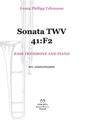 Sonata TWV 41:F2. Bass trombone and piano. Spartito