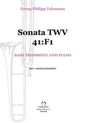 Sonata TWV 41:F1. Bass trombone and piano. Spartito