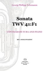 Sonata TWV 41:F1. Contrabass tuba and piano. Spartito