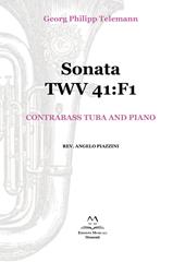 Sonata TWV 41:F1. Contrabass tuba and piano. Spartito