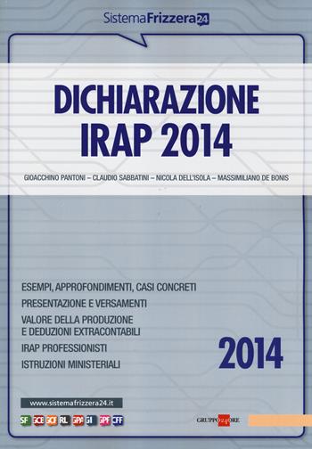 Dichiarazione Irap 2014  - Libro Il Sole 24 Ore 2014, Sistema Frizzera | Libraccio.it