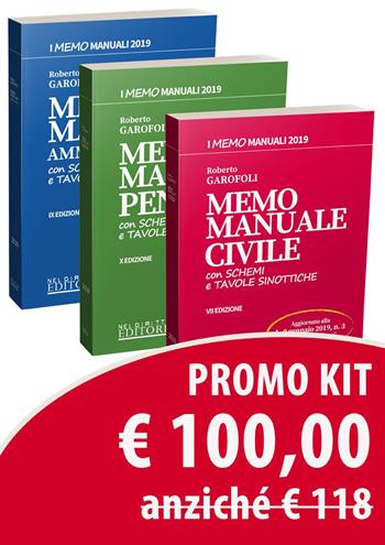 Meno manuale penale-Memo manuale amministrativo-Memo manuale civile. Con schemi e tavole sinottiche - Roberto Garofoli - Libro Neldiritto Editore 2019 | Libraccio.it
