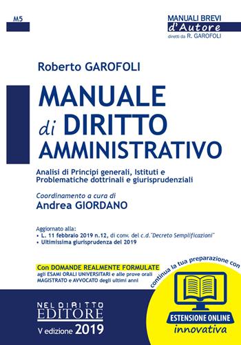 Manuale di diritto amministrativo. Con espansione online - Roberto Garofoli - Libro Neldiritto Editore 2019, Manuali brevi d'autore | Libraccio.it