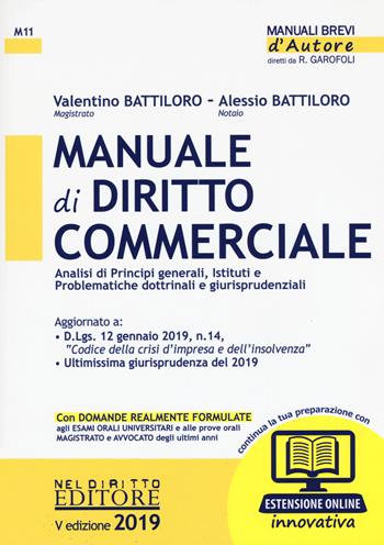 Manuale di diritto commerciale. - Valentino Battirolo, Alessio Battiloro - Libro Neldiritto Editore 2019, Manuali brevi d'autore | Libraccio.it