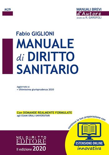 Manuale di diritto sanitario. Con espansione online - Fabio Giglioni - Libro Neldiritto Editore 2020, Manuali brevi d'autore | Libraccio.it