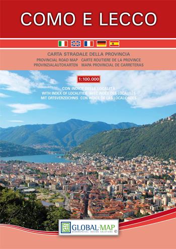 Como-Lecco. Carta stradale della provincia 1:100.000 (cm 62,5x74,0)  - Libro Global Map 2018 | Libraccio.it