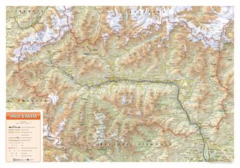 Valle d'Aosta 1:125.000 (carta in rilievo con cornice)  - Libro Global Map 2018 | Libraccio.it