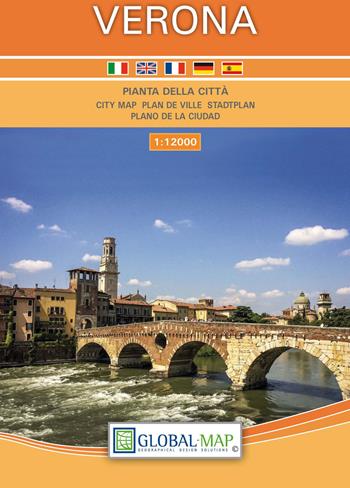 Verona. Pianta della città 1:12.000 (cm 67x110)  - Libro Global Map 2018 | Libraccio.it