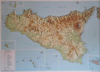 Sicilia 1:350.000 (carta in rilievo senza cornice)  - Libro Global Map 2020 | Libraccio.it