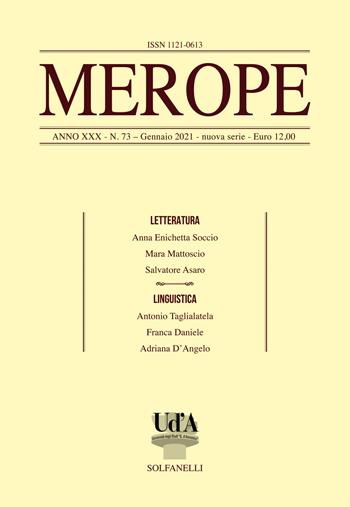 Merope. Vol. 73: Letteratura-linguistica  - Libro Solfanelli 2021 | Libraccio.it