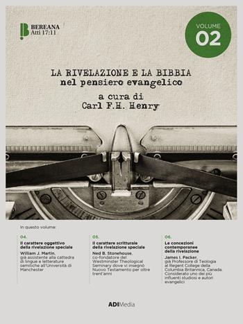 La rivelazione e la Bibbia nel pensiero evangelico. Vol. 2  - Libro ADI Media 2023, Bereana | Libraccio.it