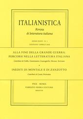 Alla fine della grande guerra: percorsi nella letteratura italiana. Inediti di Montale e di Zanzotto