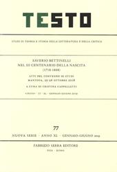 Saverio Bettinelli nel III centenario della nascita (1718-1808). Atti del convegno di studi, Mantova, 25-26 ottobre 2018