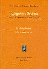 Religioni e società. Rivista di scienze sociali della religione (2021). Vol. 101: religiosità in Italia. Indice generale 2011-2021, La.