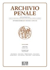 Archivio penale. Rivista quadrimestrale di diritto, procedura e legislazione penale, speciale, europea e comparata (2019). Vol. 3: Settembre-Dicembre