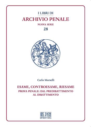 Esame, controesame, riesame. Prova penale: dal predibattimento al dibattimento - Carlo Morselli - Libro IUS Pisa University Press 2021, I libri di archivio penale. Nuova serie | Libraccio.it