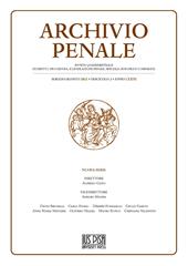 Archivio penale. Rivista quadrimestrale di diritto, procedura e legislazione penale, speciale, europea e comparata (2021). Vol. 2
