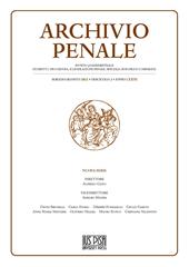 Archivio penale. Rivista quadrimestrale di diritto, procedura e legislazione penale, speciale, europea e comparata (2021). Vol. 2
