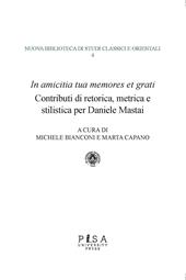 «In amicitia tua memores et grati». Contributi di retorica, metrica e stilistica per Daniele Mastai