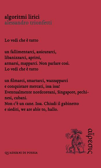 Algoritmi lirici - Alessandro Trionfetti - Libro Eretica 2019 | Libraccio.it