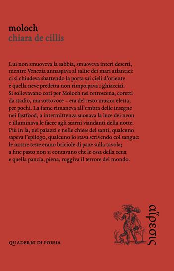 Moloch - Chiara De Cillis - Libro Eretica 2020, Quaderni di poesia | Libraccio.it