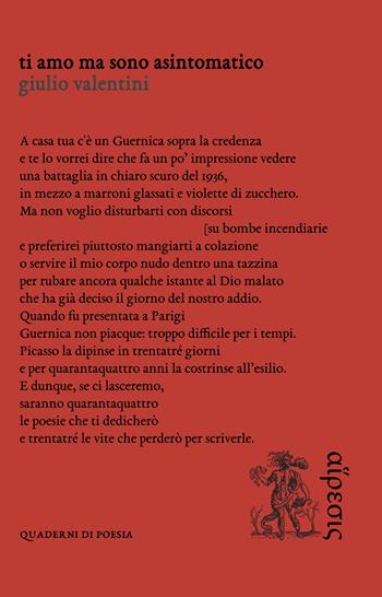 Ti amo ma sono asintomatico - Giulio Valentini - Libro Eretica 2020, Quaderni di poesia | Libraccio.it