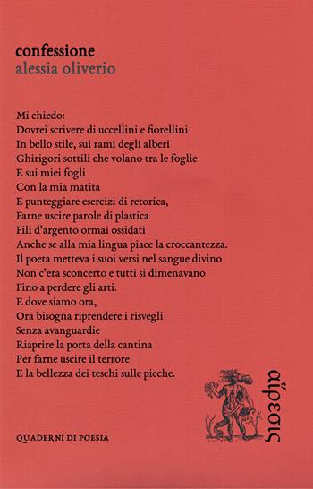 Confessione - Alessia Oliverio - Libro Eretica 2023, Quaderni di poesia | Libraccio.it