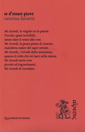 Se d’estate piove - Caterina Fantetti - Libro Eretica 2025 | Libraccio.it