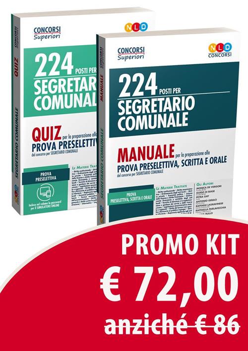 Kit 224 posti per segretario comunale Manuale per la preparazione alla