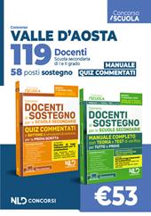Concorso 119 docenti Valle d'Aosta. 58 posti Sostegno. Manuale + Quiz
