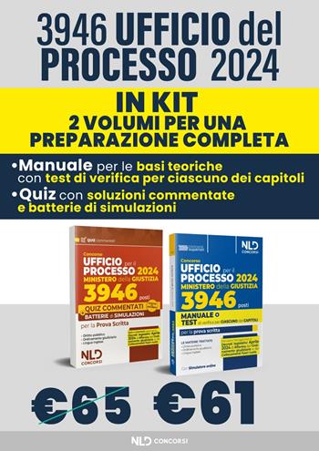 Concorso Ufficio del processo 3946 posti (UPP) Ministero della Giustizia. Kit Manuale + Quiz commentati 2024. Nuova ediz.  - Libro Nld Concorsi 2024 | Libraccio.it