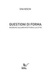 Questioni di forma. Ricerche sull’architettura e la città