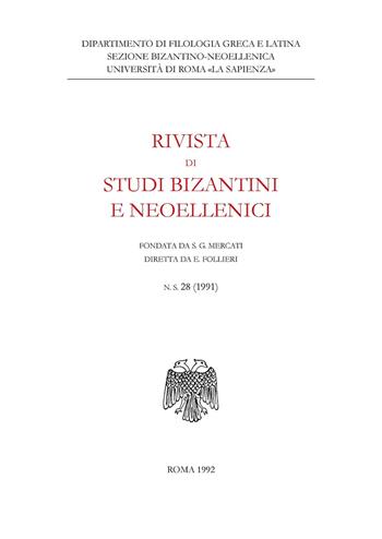 Rivista di studi bizantini e neoellenici (1991). Vol. 28  - Libro Nuova Cultura 2024 | Libraccio.it