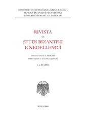 Rivista di studi bizantini e neoellenici (2003). Vol. 40