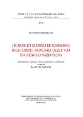 I tetrastici giambici ed esametrici sugli episodi principali della vita di Gregorio Nazianzeno. Ediz. anastatica