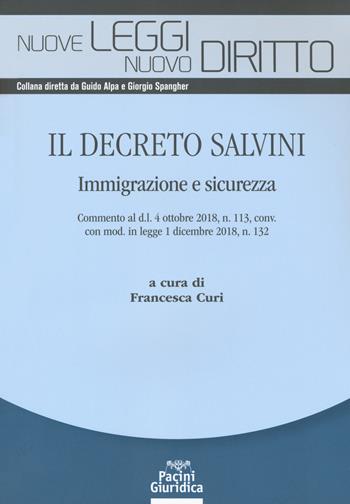 Il Decreto Salvini. Immigrazione e sicurezza  - Libro Pacini Giuridica 2019, Nuove leggi. Nuovo diritto | Libraccio.it