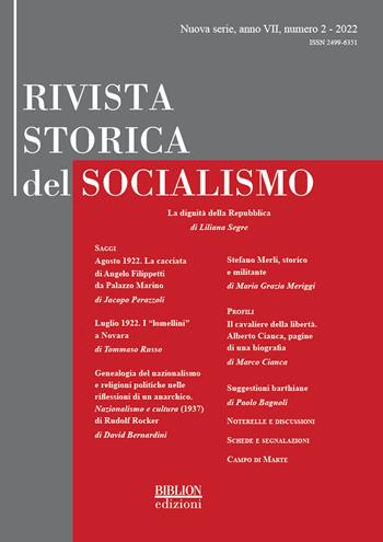 Rivista storica del socialismo (2022). Vol. 2  - Libro Biblion 2022 | Libraccio.it