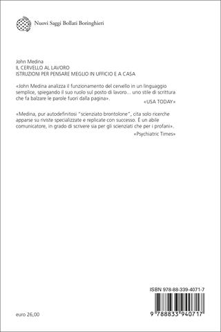 Il cervello al lavoro. Istruzioni per pensare meglio in ufficio e a casa - John Medina - Libro Bollati Boringhieri 2022, Nuovi saggi Bollati Boringhieri | Libraccio.it
