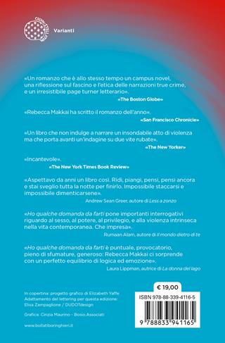 Ho qualche domanda da farti - Rebecca Makkai - Libro Bollati Boringhieri 2024, Varianti | Libraccio.it