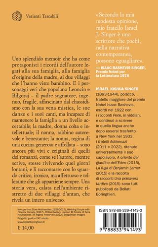 Di un mondo che non c'è più - Israel Joshua Singer - Libro Bollati Boringhieri 2023, Varianti tascabili | Libraccio.it